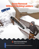 Darrahopens Home & Garden > Garden Tools > Spreaders & Wheelbarrows VEVOR Snow Roof Rake, 60cm PP Plastic Blade, 1.18-5.55 m Adjustable Roof Snow Scraper with Wheels, Anti-Slip Handle Snows Removal Tool, Lightweight House Rooftop Rake for Leaves Debris Removal