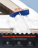 Darrahopens Home & Garden > Garden Tools > Spreaders & Wheelbarrows VEVOR Snow Roof Rake, 60cm PP Plastic Blade, 1.18-5.55 m Adjustable Roof Snow Scraper with Wheels, Anti-Slip Handle Snows Removal Tool, Lightweight House Rooftop Rake for Leaves Debris Removal