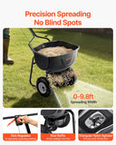 Darrahopens Home & Garden > Garden Tools > Spreaders & Wheelbarrows VEVOR Walk Behind Spreader, 60LBS Capacity, Push Spreader with Hopper Grate, 0-9.8 ft Spreading Width, 8 in All Terrain Pneumatic Tires, Garden & Lawn Broadcast Spreaders, for Seed, Fertilizer