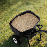 Darrahopens Home & Garden > Garden Tools > Spreaders & Wheelbarrows VEVOR Walk Behind Spreader, 60LBS Capacity, Push Spreader with Hopper Grate, 0-9.8 ft Spreading Width, 8 in All Terrain Pneumatic Tires, Garden & Lawn Broadcast Spreaders, for Seed, Fertilizer