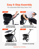 Darrahopens Home & Garden > Garden Tools > Spreaders & Wheelbarrows VEVOR Walk Behind Spreader, 60LBS Capacity, Push Spreader with Hopper Grate, 0-9.8 ft Spreading Width, 8 in All Terrain Pneumatic Tires, Garden & Lawn Broadcast Spreaders, for Seed, Fertilizer