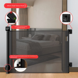 Darrahopens Home & Garden > Gate Openers > Fence & Gate Accessories Black Retractable Baby Safety Gate and Pet Barrier Extra Wide 300cm for Stairs and Doorways No Drill Mesh In-Home Protection Solution for Local Families