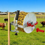 Darrahopens Home & Garden > Gate Openers > Fence & Gate Accessories Giantz Electric Fence Reel Geared Portable Polywire Fencing Farm White