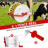 Darrahopens Home & Garden > Gate Openers > Fence & Gate Accessories Giantz Electric Fence Reel Geared Portable Polywire Fencing Farm White