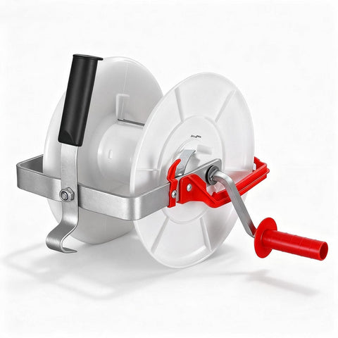Darrahopens Home & Garden > Gate Openers > Fence & Gate Accessories Giantz Electric Fence Reel Geared Portable Polywire Fencing Farm White