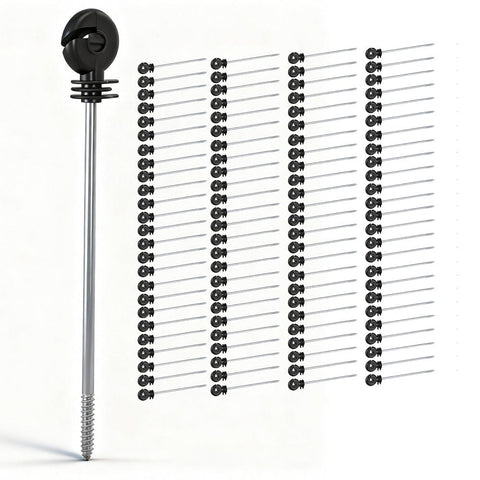 Darrahopens Home & Garden > Gate Openers > Fence & Gate Accessories Giantz Electric Fence Ring Insulators 100pcs Stand off Screw in Insulator Black
