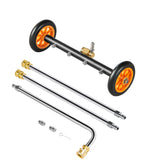 Darrahopens Home & Garden > Gate Openers > Fence & Gate Accessories VEVOR 16" Pressure Washer Undercarriage Cleaner, Stainless Steel Surface Cleaner for Pressure Washer, 4000 Max PSI, Angle Adjustment Gear, 4 Spray Nozzles, 2 Extended Wands for Driveway, Patio, Deck
