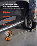 Darrahopens Home & Garden > Gate Openers > Fence & Gate Accessories VEVOR 16" Pressure Washer Undercarriage Cleaner, Stainless Steel Surface Cleaner for Pressure Washer, 4000 Max PSI, Angle Adjustment Gear, 4 Spray Nozzles, 2 Extended Wands for Driveway, Patio, Deck