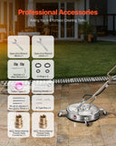 Darrahopens Home & Garden > Gate Openers > Fence & Gate Accessories VEVOR 20" Pressure Washer Surface Cleaner, Stainless Steel Pressure Washer Attachments with 4 Wheels, 4500 Max PSI, 3/8 Quick Connector, 2 Spray Nozzles, Dual Handle, for Concrete, Patio, Sidewalk