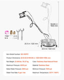 Darrahopens Home & Garden > Gate Openers > Fence & Gate Accessories VEVOR 20" Pressure Washer Surface Cleaner, Stainless Steel Pressure Washer Attachments with 4 Wheels, 4500 Max PSI, 3/8 Quick Connector, 2 Spray Nozzles, Dual Handle, for Concrete, Patio, Sidewalk
