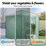 Darrahopens Home & Garden > Greenhouses > Greenhouses & Accessories Green Fingers Greenhouse 180x240x240cm Steel Frame PE Cover Outdoor Shelter