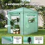 Darrahopens Home & Garden > Greenhouses > Greenhouses & Accessories Green Fingers Greenhouse 180x240x240cm Steel Frame PE Cover Outdoor Shelter