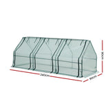 Darrahopens Home & Garden > Greenhouses > Greenhouses & Accessories Green Fingers Mini Greenhouse 240x90x90cm Steel Frame PE Cover Outdoor Shelter