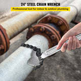 Darrahopens Home & Garden > Greenhouses > Greenhouses & Accessories VEVOR 24 Inch Pipe Chain Wrench Heavy Duty 6.7 Inch Chain Wrench