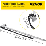 Darrahopens Home & Garden > Greenhouses > Greenhouses & Accessories VEVOR 24 Inch Pipe Chain Wrench Heavy Duty 6.7 Inch Chain Wrench