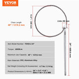 Darrahopens Home & Garden > Greenhouses > Greenhouses & Accessories VEVOR Chain Wrench, 48 inch Chain Pipe Wrench, 13.4 inch Diameter Capacity, CRV Reversible Pipe Fitting Tool Wrench with High Strength Jaw and Ergonomic Handle, for Pipe Installation and Car Repair