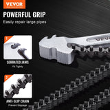 Darrahopens Home & Garden > Greenhouses > Greenhouses & Accessories VEVOR Chain Wrench, 48 inch Chain Pipe Wrench, 13.4 inch Diameter Capacity, CRV Reversible Pipe Fitting Tool Wrench with High Strength Jaw and Ergonomic Handle, for Pipe Installation and Car Repair