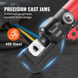 Darrahopens Home & Garden > Greenhouses > Greenhouses & Accessories VEVOR Hydraulic Crimping Tool with 9 Sets of  Dies AWG12-2/0 Copper And Aluminum Terminal Battery Lug Crimper, with a Cutting Pliers, Gloves, 5pcs Copper Ring Connectors, 8pcs Heat Shrink Sleeves