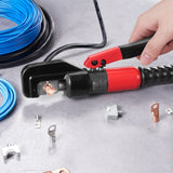 Darrahopens Home & Garden > Greenhouses > Greenhouses & Accessories VEVOR Hydraulic Crimping Tool with 9 Sets of  Dies AWG12-2/0 Copper And Aluminum Terminal Battery Lug Crimper, with a Cutting Pliers, Gloves, 5pcs Copper Ring Connectors, 8pcs Heat Shrink Sleeves