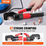 Darrahopens Home & Garden > Greenhouses > Greenhouses & Accessories VEVOR Hydraulic Crimping Tool with 9 Sets of  Dies AWG12-2/0 Copper And Aluminum Terminal Battery Lug Crimper, with a Cutting Pliers, Gloves, 5pcs Copper Ring Connectors, 8pcs Heat Shrink Sleeves