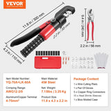 Darrahopens Home & Garden > Greenhouses > Greenhouses & Accessories VEVOR Hydraulic Crimping Tool with 9 Sets of  Dies AWG12-2/0 Copper And Aluminum Terminal Battery Lug Crimper, with a Cutting Pliers, Gloves, 5pcs Copper Ring Connectors, 8pcs Heat Shrink Sleeves