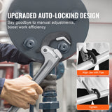 Darrahopens Home & Garden > Greenhouses > Greenhouses & Accessories VEVOR Pipe Wrench, 14" Aluminum Straight Pipe Wrench, Automatic Jaw Adjustment, Adjustable Plumbing Wrench, Easy to Carry, Ergonomic Handle, Hangable Design, for Water Pipes, Automotive Repairs