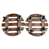 Darrahopens Home & Garden > Greenhouses > Greenhouses & Accessories Wooden Round Universal Wheel Planter Base Tray Mobile Planter Stand for Garden