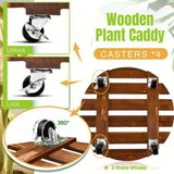 Darrahopens Home & Garden > Greenhouses > Greenhouses & Accessories Wooden Round Universal Wheel Planter Base Tray Mobile Planter Stand for Garden