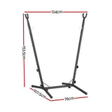 Darrahopens Home & Garden > Hammocks Gardeon Hammock Chair Stand Metal Frame Black