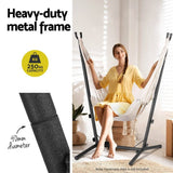 Darrahopens Home & Garden > Hammocks Gardeon Hammock Chair Stand Metal Frame Black
