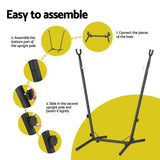 Darrahopens Home & Garden > Hammocks Gardeon Hammock Chair Stand Metal Frame Black