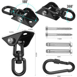 Darrahopens Home & Garden > Hammocks > Hammocks & Accessories 360° Swivel Hanging Chair Ceiling Mount, Swing, Suspension, Hook with Screws for Concrete, Wood, Playground, Porch, Trapeze Seat, Yoga