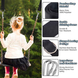 Darrahopens Home & Garden > Hammocks > Hammocks & Accessories 8ft Premium Polyester Swing Straps Set – 3000lb Load Rating, with Locking Carabiners & Tree Guards for Family Hammocks & Outdoor Play (Black)