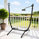 Darrahopens Home & Garden > Hammocks > Hammocks & Accessories Gardeon Hammock Chair Stand Iron Frame w/ Phone Holder Black