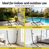 Darrahopens Home & Garden > Hammocks > Hammocks & Accessories Gardeon Hammock Chair Stand Iron Frame w/ Phone Holder Black