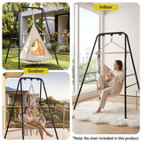 Darrahopens Home & Garden > Hammocks > Hammocks & Accessories Gardeon Hammock Stand 135cm x180cm Steel Frame for Hanging Chairs Black In Australia - Darrahopens