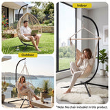 Darrahopens Home & Garden > Hammocks > Hammocks & Accessories Gardeon Hammock Stand 150kg Capacity Metal Frame for Hanging Chairs Black In Australia - Darrahopens