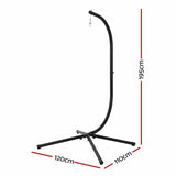 Darrahopens Home & Garden > Hammocks > Hammocks & Accessories Gardeon Hammock Stand 150kg Capacity Metal Frame for Hanging Chairs Black In Australia - Darrahopens