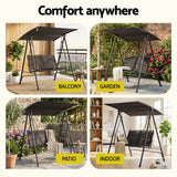 Darrahopens Home & Garden > Hammocks > Hammocks & Accessories Gardeon Outdoor Swing Chair with Adjustable Canopy 142cmx172cm Stand Black In Australia - Darrahopens