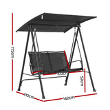 Darrahopens Home & Garden > Hammocks > Hammocks & Accessories Gardeon Outdoor Swing Chair with Adjustable Canopy 142cmx172cm Stand Black In Australia - Darrahopens