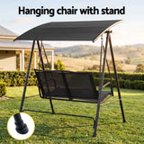 Gardeon Outdoor Swing Chair with Adjustable Canopy 142cmx172cm Stand Black In Australia - Darrahopens