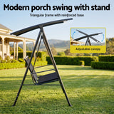 Darrahopens Home & Garden > Hammocks > Hammocks & Accessories Gardeon Outdoor Swing Chair with Adjustable Canopy 142cmx172cm Stand Black In Australia - Darrahopens