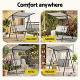 Darrahopens Home & Garden > Hammocks > Hammocks & Accessories Gardeon Outdoor Swing Chair with Adjustable Canopy 142cmx172cm Stand Grey In Australia - Darrahopens