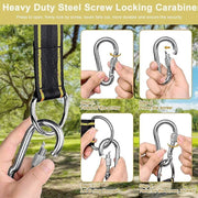 Darrahopens Home & Garden > Hammocks > Hammocks & Accessories Hammock Strap Swing Attachment Hanging Chair ROpe Outdoor Swing Accessory Safety Carabiners Swing Tree Swing Strap For