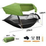Darrahopens Home & Garden > Hammocks > Hammocks & Accessories Hammock Tent Outdoor Double Portable Multi-Functional Waterproof Hammock Parachute Camping Hanging Bed 270x140cm with Anti Mosquito Net and Storage Bag