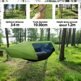 Darrahopens Home & Garden > Hammocks > Hammocks & Accessories Hammock Tent Outdoor Double Portable Multi-Functional Waterproof Hammock Parachute Camping Hanging Bed 270x140cm with Anti Mosquito Net and Storage Bag