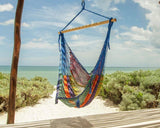 darrahopens Home & Garden > Hammocks Mayan Legacy Extra Large Outdoor Cotton Mexican Hammock Chair in Mexicana Colour