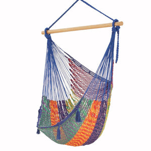 darrahopens Home & Garden > Hammocks Mayan Legacy Extra Large Outdoor Cotton Mexican Hammock Chair in Mexicana Colour