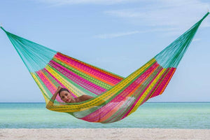 darrahopens Home & Garden > Hammocks Mayan Legacy Jumbo Size Outdoor Cotton Mexican Hammock in Radiante Colour