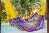 darrahopens Home & Garden > Hammocks Mayan Legacy King Plus Size Nylon Mexican Hammock in Confeti Colour